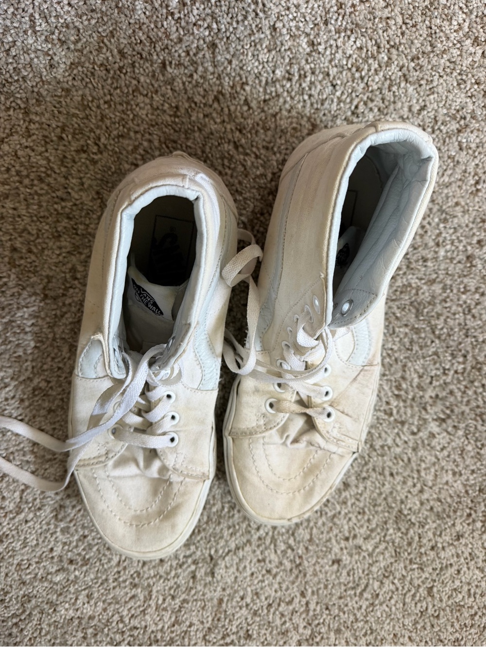 Vans Women's Off-White High-Top Canvas Sneakers